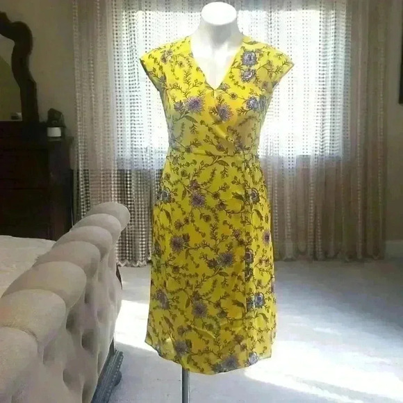 Banana Republic Petite Wrap Midi Dress - Picture 1 of 13